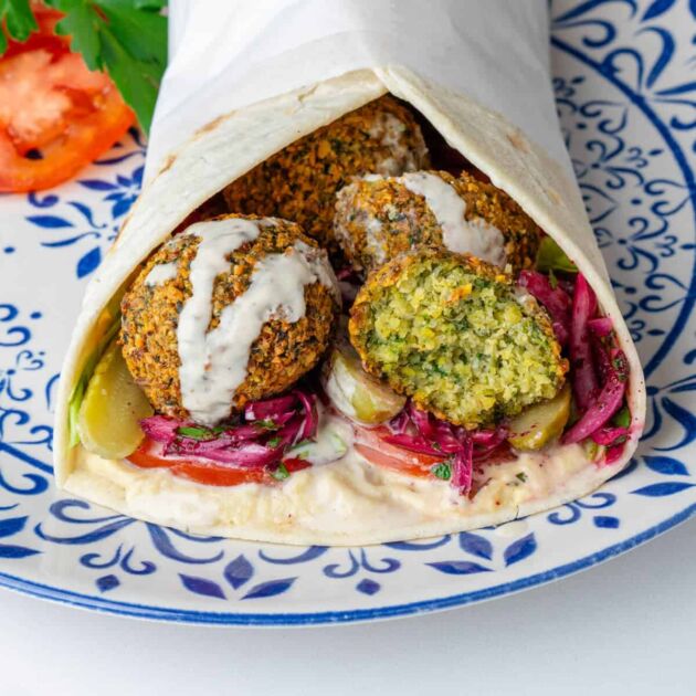 Falafil Wrap with Chicken Rashers