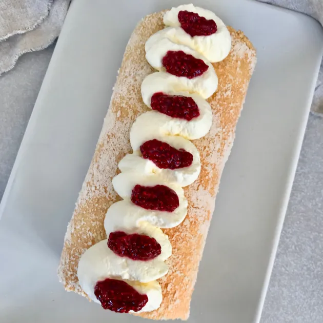 Raspberry & Almond Roulade