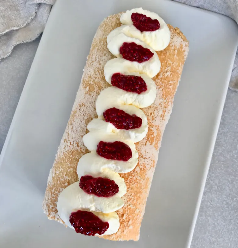 Raspberry & Almond Roulade