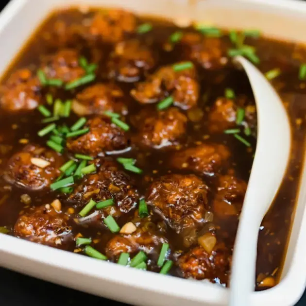 Chicken Manchurian with gravy